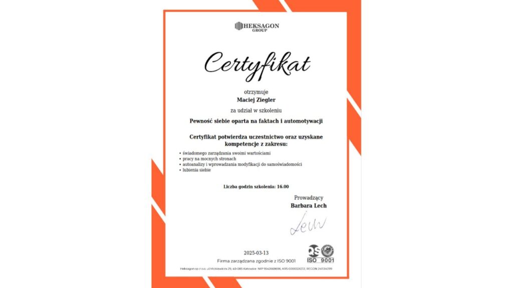 Pewność siebie oparta na faktach i automotywacji