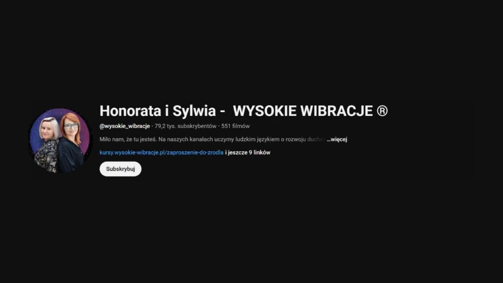 Zrzut ekranu z podcastu Wysokie Wibracje