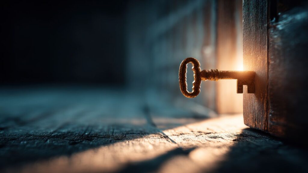 symboliczny klucz otwierający drzwi